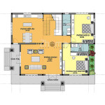 Full bản vẽ biệt thự 2 tầng mái nhật hiện đại 4 phòng ngủ ZH005