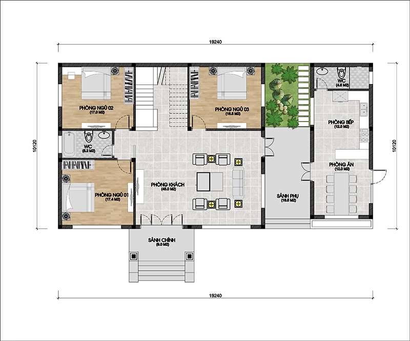 Giới thiệu mẫu thiết kế biệt thự 2 tầng 5 phòng ngủ đẹp mái nhật ZH037