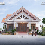 Giới thiệu mẫu thiết kế biệt thự mái thái 1 tầng 180m2 tại Hà Nội